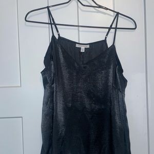Silky, shiny black tank- never worn!